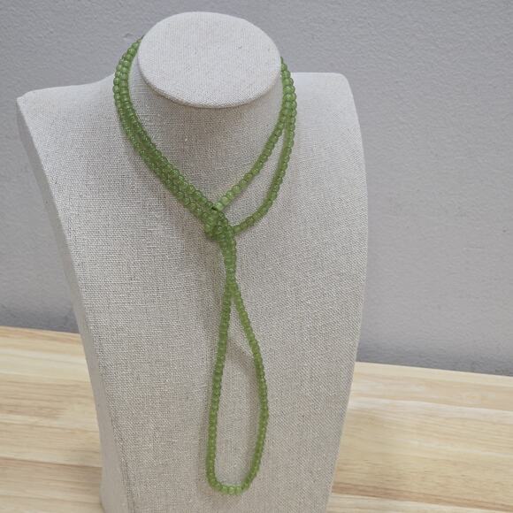 Continuous Strand Green Faux Peridot Beaded 34" Opera Length Necklace - Picture 15 of 15